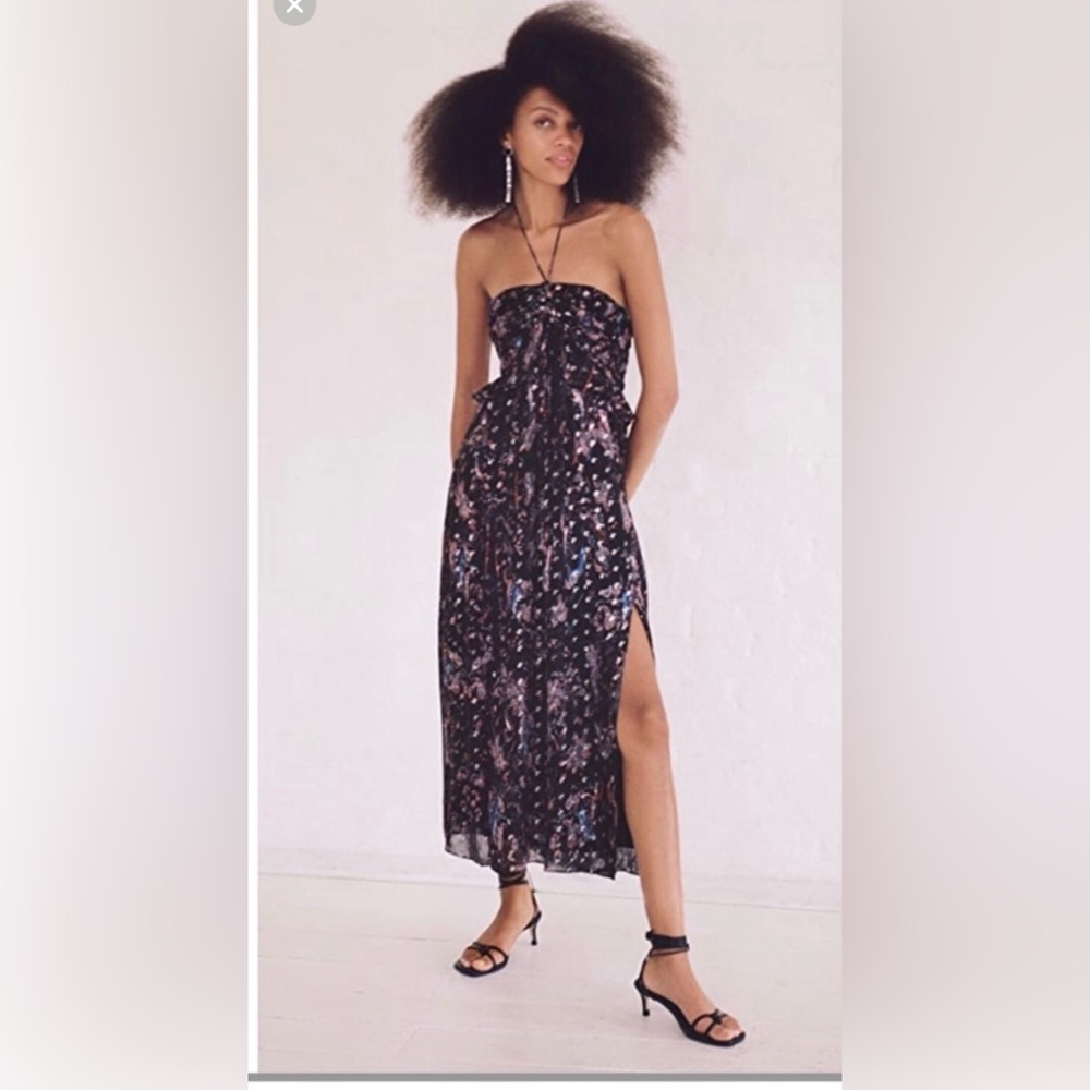 IRO Somov Halter Midi Dress in Black sz FR 36 US 4 designer